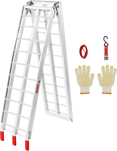 Vista 12 de VEVOR Rampas de acero, 1000 libras, 2 rampas resistentes con superficie de rampa más ancha, rampa de carga estable universal con asas, apta