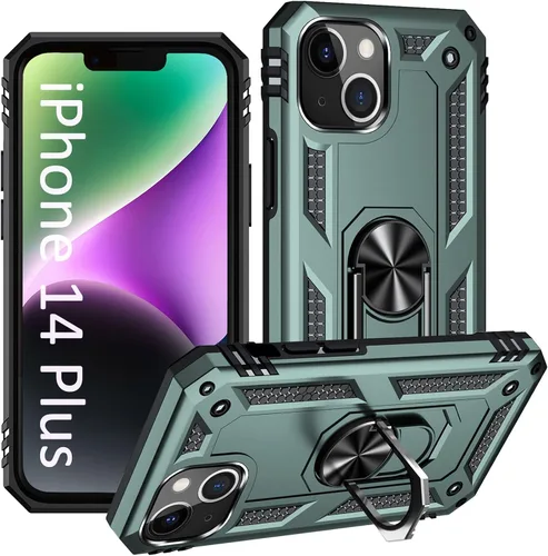 Vista 9 de ADDIT i Phone 14 Pro - Funda para iPhone 14 Pro, con anillo de soporte, soporte ajustable, grado militar, protección resistente, a prueba de golpes