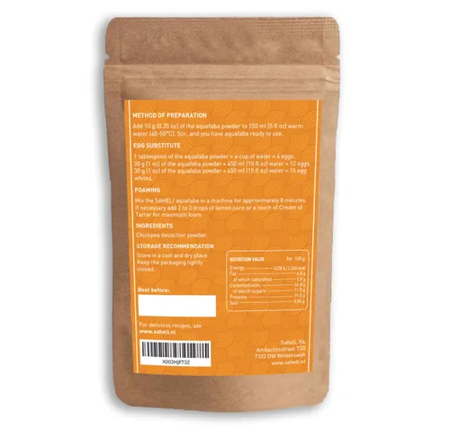 Vista 2 de Saheli - Aquafaba en polvo,sustituto vegano de huevo a base de plantas y espuma de cóctel, sustituye a 40 huevos, 3.53 oz