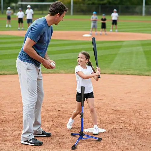 Vista 5 de BaseGoal - Tee de béisbol para niños, tee de bateo, tee de sóftbol, tee de bateo para jóvenes, tee de teeball, tee de viaje, altura fácilmente