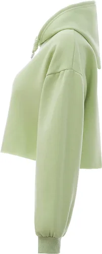 Vista 2 de Sudadera con capucha de algodón con estampado de aguacate, con bolsillo, Amarillo, naranja, verde, morado.