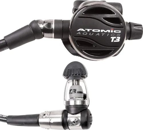 Vista 2 de Atomic Aquatics Regulador sellado giratorio de titanio T3, yugo