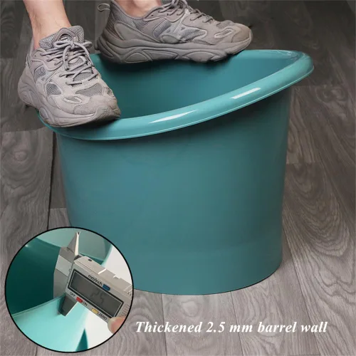 Vista 5 de Bañera para niños pequeños con asiento, bañera para niños de 0 a 3 años, baño más grande para niños más grandes a la hora del baño (azul)