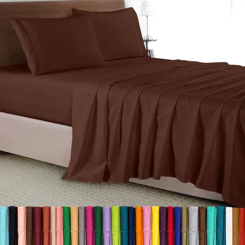 Vista 45 de Elegant Comfort - Juego de sábanas de lujo de 4 piezas - Ropa de cama de lujo de 1500 hilos, calidad de hotel prémium, microfibra, resistente a