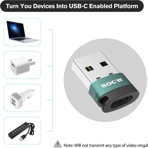 Vista 6 de Adaptador USB C hembra a USB macho 2.0 (Atrovirens, 4 unidades)