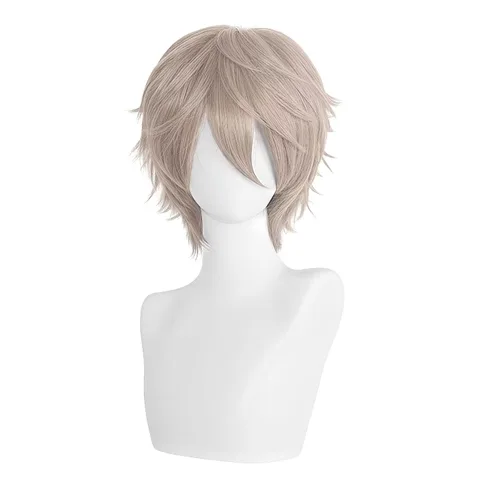 Vista 24 de COSPLAZA Peluca corta negra para cosplay con puntas esponjosas, resistente al calor, pelo sintético para emo Negro