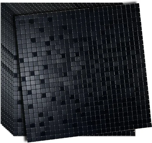 Vista 9 de XUANINY 10 hojas de azulejos de aluminio de superficie negra para loseta en muro para cocina