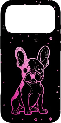 Vista 22 de Funda para iPhone 16 Bulldog francés con patrones abstractos para amantes de los perros