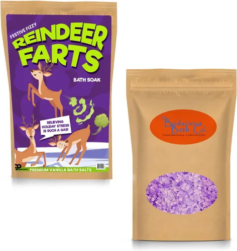Vista 5 de Reindeer Fizzing Bath Soak - Regalo único de broma navideña para niños - Divertidos regalos de baño de Navidad para adolescentes, sales de baño