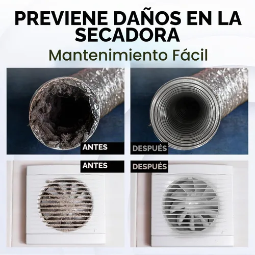 Vista 7 de Cepillo limpiador de ventilación de secadora, removedor de pelusas, cepillo largo y flexible para bobinas de refrigerador, 26 pulgadas, negro
