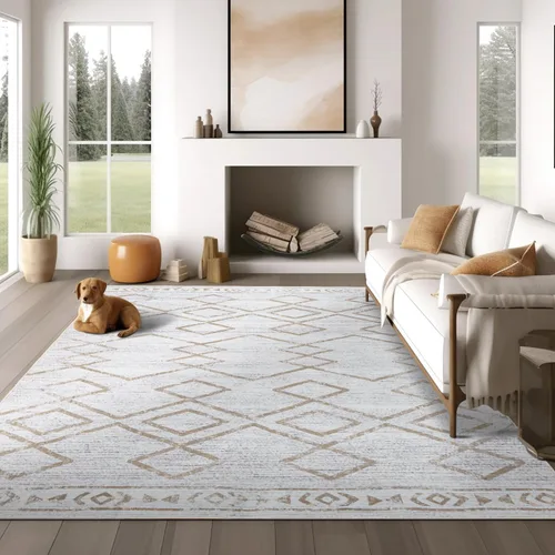 Vista 90 de jinchan - Tapete de pasillo marroquí de 2 x 6 pies con líneas, bohemio, lavable, para cocina, suave, geométrico, de lana sintética, antideslizante