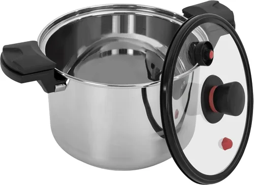 Vista 7 de Olla a presión, olla a presión eléctrica de acero inoxidable de 7.4 cuartos de galón, cocción rápida de 60 Kpa para estufa de gas e inducción, olla
