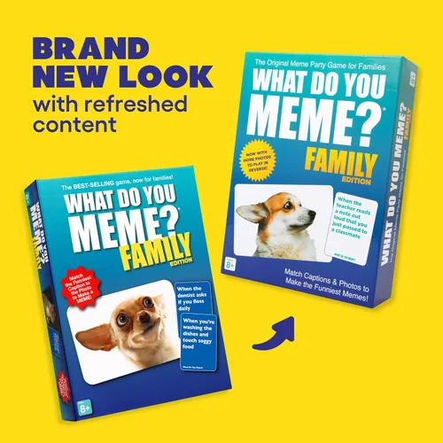 Vista 2 de WHAT DO YOU MEME? Family Edition by Relatable, Now with Refreshed Content - Kids Games 8+, Family Games for Kids and Adults, Includes 300 Caption