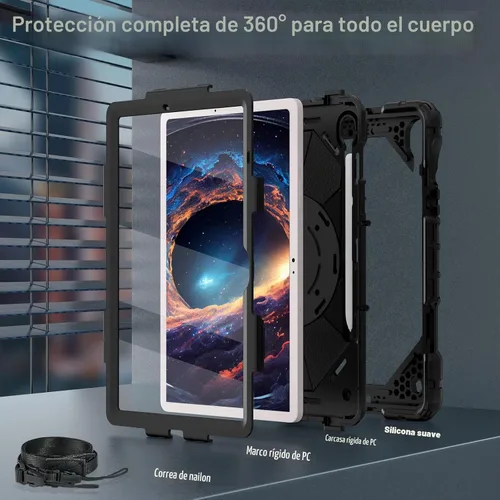 Vista 3 de WESOROL Funda para Samsung Galaxy Tab S10 Lite/S10 FE/S9 FE/S9 10.9/11 pulgadas (2025/2023), Funda para Tableta Galaxy Tab S9 a prueba de golpes