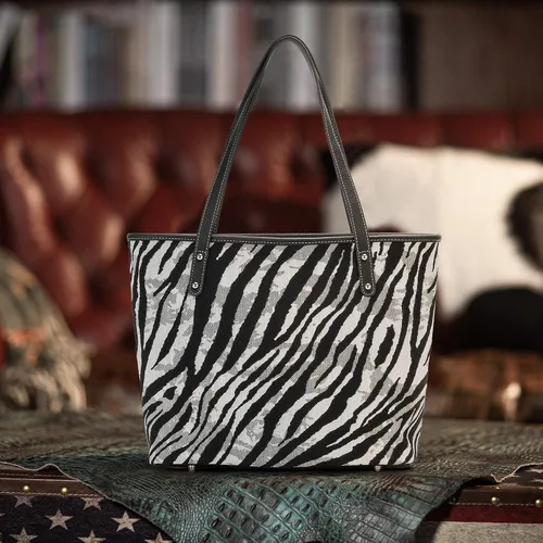 Vista 2 de Montana West Bolsa de lona occidental con patrón de moda para mujer, bolsa de hombro grande