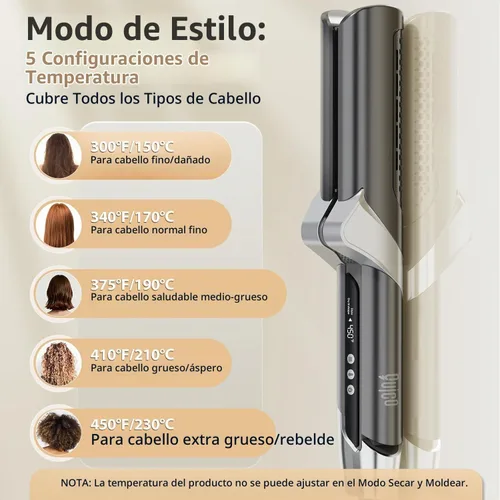 Vista 6 de Quico Plancha de pelo de aire, enderezadora de flujo de aire 100-240V Gris