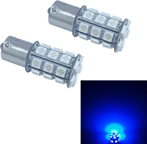 Vista 15 de PA 2 bombillas LED azules 13SMD 1156 para señal de giro, marcador lateral