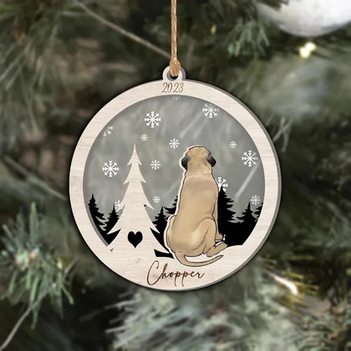 Vista 60 de Nazenti Adorno de Navidad conmemorativo personalizado, regalo personalizado de recuerdo de perro, condolencias por pérdida de mascotas, sabueso