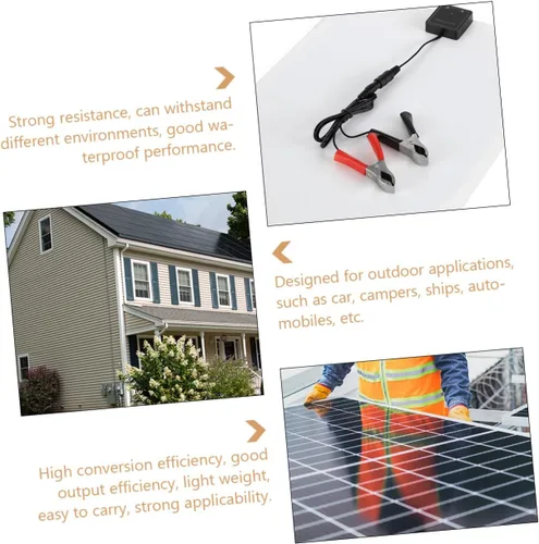 Vista 3 de Holibanna Solar Panel Kit with Battery Clip Portable Solar Charger for Outdoor Rv Boat Camper Tent High Efficiency Wind-Resistant Design