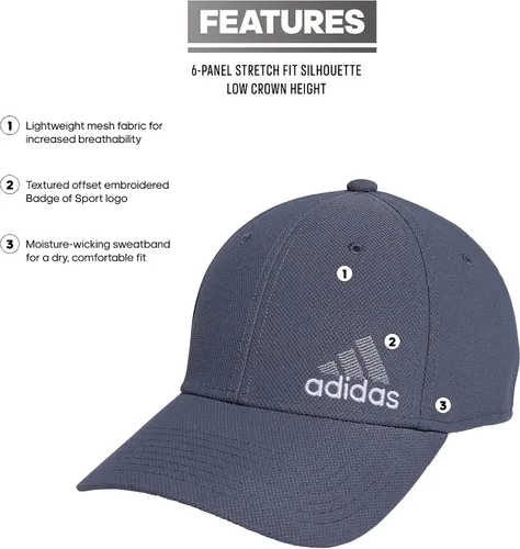 Vista 2 de adidas Gorra de ajuste elástico estructurado Release 3 para hombre