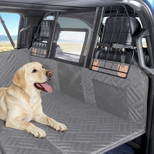 Vista 8 de YJGF Barrera de coche para perro para uso con cubierta de asiento trasero