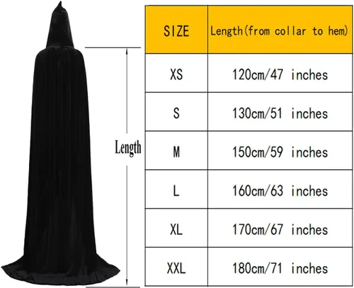 Vista 2 de Capa con capucha unisex de terciopelo largo para disfraces de Halloween