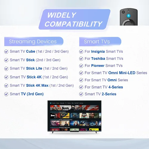 Vista 2 de Control remoto de TV de repuesto compatible con Smart Fire Smart TV Stick Lite, para Firestick (4K/2ª generación/3ª generación/4K Max)