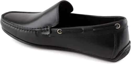 Vista 2 de Mocasines venecianos casuales de cuero genuino para hombre