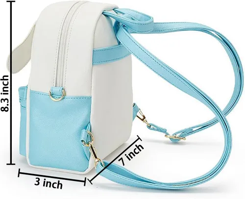 Vista 2 de ZJYJING Mini bolso de hombro lindo de dibujos animados de anime, mochila de PU, bolso escolar para niños y niñas, cosplay (azul), Azul, Anime