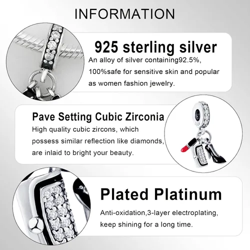Vista 3 de LENDPLEX 925 Sterling Silver Christmas Charms Beads Fit for Pandora Bracelets Pendants Necklace and DIY Jewelry Gifts for Women Girls.