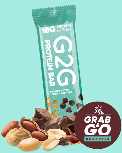 Vista 3 de G2G Barra de proteínas, chispas de chocolate con mantequilla de maní, comida real, refrigerada para frescura, aperitivo saludable, delicioso