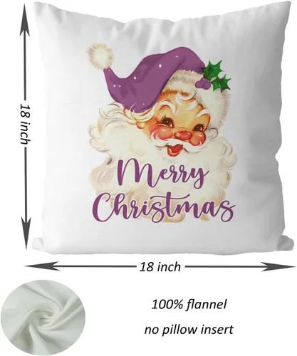 Vista 5 de DOTAIN Fundas de almohada de Navidad, fundas de almohada de Navidad moradas de 18 x 18 pulgadas, decoración de Navidad morada para el hogar
