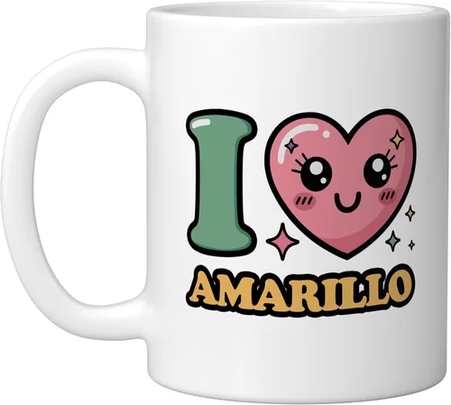 Vista 10 de I love Amarillo Ceramic Mug, Black/White