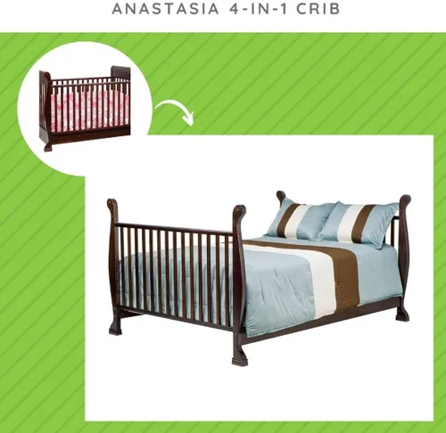 Vista 2 de CC KITS Kit de conversión de tamaño completo Rieles de cama para cuna Davinci Anastasia 4 en 1 (Espresso)