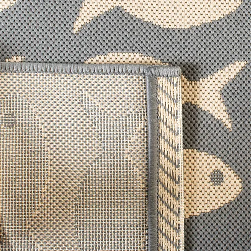 Vista 36 de SAFAVIEH Alfombra lavable para exteriores, colección Patio de 2.3 x 6.7 pies, color negro y beige, no desprende pelusa y fácil limpieza, ideal