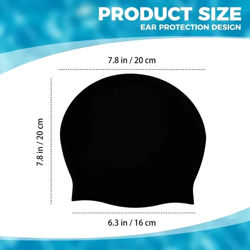 Vista 5 de Gorro de natación extra grande para mujeres y hombres, adultos, jóvenes, gorro de natación de silicona impermeable para cabello muy largo, cabello