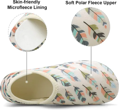 Vista 3 de XIHALOOK Pantuflas de casa para mujeres y hombres, zapatos cómodos con suela de goma suave para interiores y exteriores