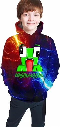 Vista 3 de Sudadera deportiva con capucha para niños y niñas con estampado 3D, novedad de moda para niños