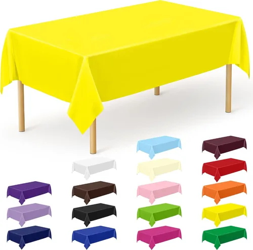 Vista 20 de Suministros de regreso a clases, 2 manteles de 108 x 54 pulgadas, manteles desechables coloridos para el primer día de escuela, rectangular