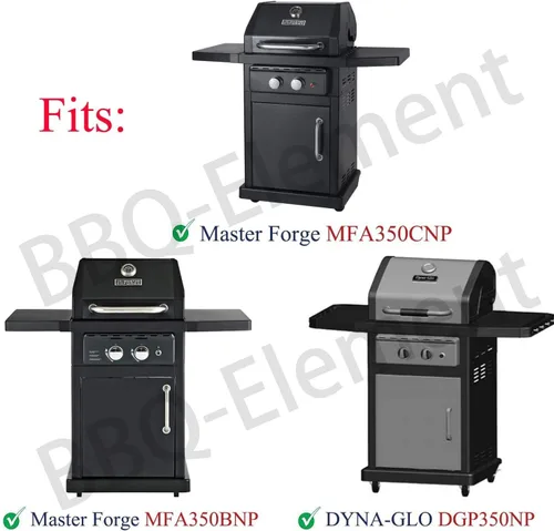 Vista 2 de Criditpid Piezas de repuesto para parrilla Master Forge MFA350CNP, MFA350BNP, cubierta de quemador de placa de calor de acero porcelánico, repuesto