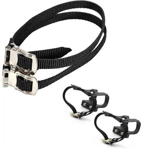 Vista 2 de leadrise® pedales para bicicleta con correas de nylon.