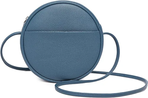 Vista 34 de Bolso circular para mujer, bolso cruzado redondo con cremallera Verde militar/nailon
