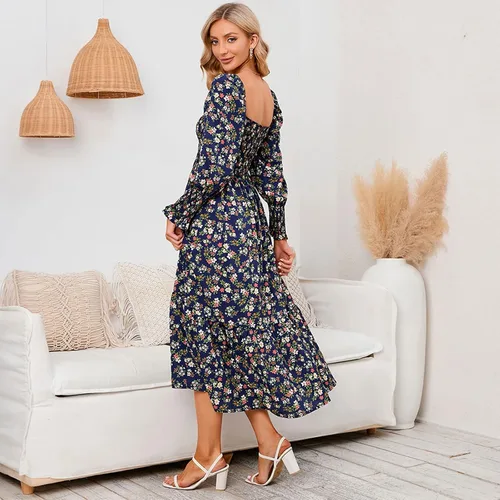 Vista 6 de Women's Wedding Dresses for Guest Dress Floral Spring Layered Pleated Beach Swing Dress Summer Dresses Casual
