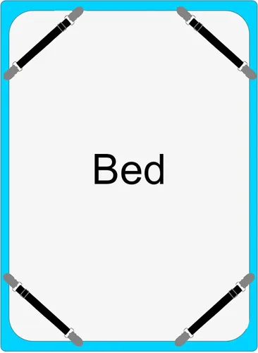 Vista 7 de Boao 12 piezas de clips para sábanas de cama, correas para esquinas de sábanas, soporte ajustable para colchón, clips elásticos para sujetar Negro