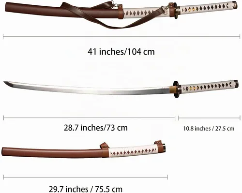 Vista 2 de The Samurai Sword of Michonne, Zombie Katana Katana 41 inches，1065 high Carbon Steel Clay_Tempered Steel Handmade Real Sharp