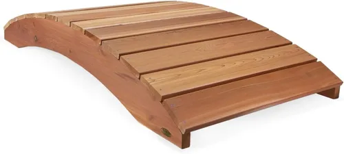 Vista 8 de All Things Cedar Puente de madera, pasarela de jardín al aire libre para estanques de patio trasero, 3 pies, natural