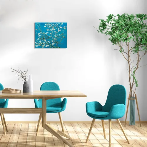 Vista 4 de Van Gogh Arte de Pared en Lienzo: Reproducción de Pintura al Óleo Almendro en Flor Imagen de Flores Decoración de Habitación, Impresiones de Arte
