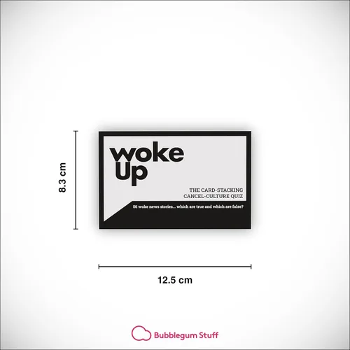 Vista 6 de Bubblegum Stuff Woke Up - The Woke AF Trivia Game - Divertido juego de apilamiento de cartas verdaderas o falsas - Juegos de cartas para adultos