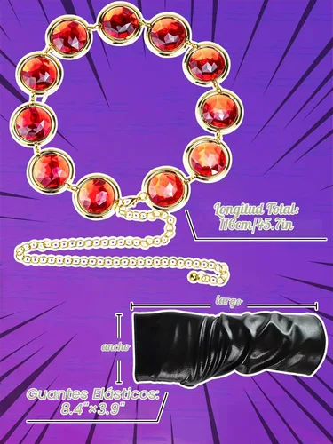 Vista 9 de Disfraces de Halloween, capa morada para mujer, capa con capucha de anime cosplay, con piedras rojas ajustables, cinturón en la cintura, guantes