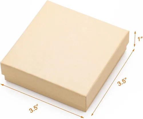 Vista 2 de Magicool - Paquete de 96 cajas de joyería de cartón de 3.5 x 3.5 x 1 pulgadas, utilizadas para collares, pulseras, aretes, joyas, embalaje de regalo